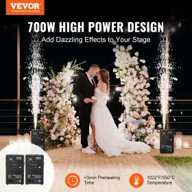 Cold Spark Firework Machinex2 700W 2-5M Stage DJ Wedding Event Party