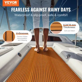 Boat Flooring, EVA Foam Boat Decking 94.5" x 46", Non-Slip Self-Adhesive Flooring, 29.9 sq.ft Marine Carpet for Boats, Yacht,