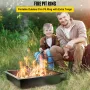 Fire Pit Ring, 36-Inch Outer/30-Inch Inner Diameter Fire Pit Insert,1.5 mm Thickness Fire Ring, DIY Steel Ring with Tongs In-Gro