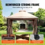 Patio Gazebo for 10-12 Person, 10 x 13 FT Backyard Gazebo, with Mosquito Netting, Metal Frame, and PU Coated 180G Polyester, Out