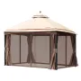 Patio Gazebo for 10-12 Person, 10 x 13 FT Backyard Gazebo, with Mosquito Netting, Metal Frame, and PU Coated 180G Polyester, Out