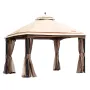 Patio Gazebo for 10-12 Person, 10 x 13 FT Backyard Gazebo, with Mosquito Netting, Metal Frame, and PU Coated 180G Polyester, Out