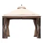 Patio Gazebo for 10-12 Person, 10 x 13 FT Backyard Gazebo, with Mosquito Netting, Metal Frame, and PU Coated 180G Polyester, Out