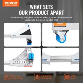 Mini Køleskab Stand Universal Laundry Pedestal, Justerbar køleskab Stand med glat hjul, vaskemaskine piedestal