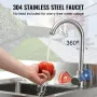 Rustfrit stål Utility Sink, 1 Rum fritstående lille vask