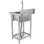 Rustfrit stål Utility Sink, 1 Rum fritstående lille vask