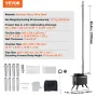 Wood Stove, 218.4 cm, Alloy Steel Camping Tent Stove, Portable Wood Burning Stove with Chimney Pipes & Gloves, 22941.9 cm³ Fireb