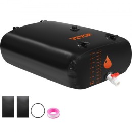 Vandstankblære, 143 gallon stor kapacitet, PVC sammenfoldelig vandblære inklusive tappere og overløbssæt, bærbart vand