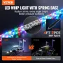 2 PCS 4 FT Whip Light with Spring Base, Led Whip Light with APP & Remote Control, Waterproof 360° Spiral RGB Chasing Lighted Whi