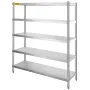 Storage Shelf, 5-Tier Storage Shelving Unit, Stainless Steel Garage Shelf, 180.1 x 45 x 180.1 cm Heavy Duty Storage Shelving, 74