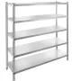 Storage Shelf, 5-Tier Storage Shelving Unit, Stainless Steel Garage Shelf, 180.1 x 45 x 180.1 cm Heavy Duty Storage Shelving, 74