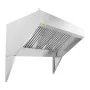 Commercial Exhaust Hood, 8FT Food Truck Hood Exhaust, 201 Stainless Steel Concession Trailer Hood with 4 Detachable U-shaped Gri