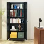 Metal Storage Cabinet with Wheels, 190.5 cm Locking Cabinet with 4 Adjustable Shelves & 2 Magnetic Doors, 90.7 kg Capacity per S