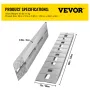 152.4 x 30.5 cm Aluminum Trailer Ramps 2721.6 kg Total Beavertail Hook End 1 Pair 2 Ramps