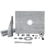 Shower Curb Kit, 1219x1524mm Shower Pan Kit with 50.8mm ABS Central Flange, Waterproof Membrane, Stainless Steel Grate, Shower P