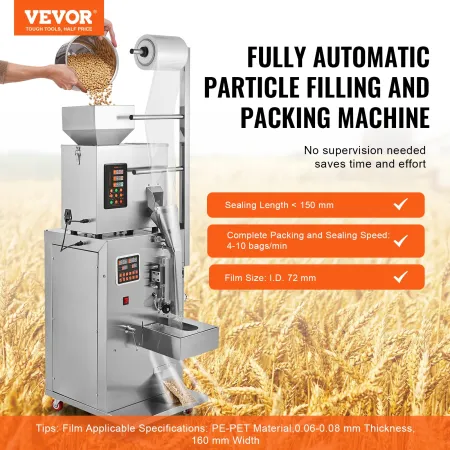 Automatisk partikelemballagemaskine, 0,002-0,22 lbs/1-100g