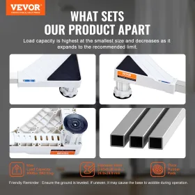 Mini Køleskab Stand Universal Laundry Pedestal, Justerbar køleskab Stand med 4 stærke fødder, vaskemaskine