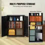 Metal Storage Cabinet with 2 Magnetic Doors and 4 Adjustable Shelves, 200 lbs Capacity per Shelf, Locking Steel Storage Cabinet,
