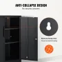 Metal Storage Cabinet with 2 Magnetic Doors and 4 Adjustable Shelves, 200 lbs Capacity per Shelf, Locking Steel Storage Cabinet,