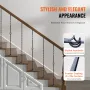 Staircase Metal Balusters, 44'' x 1/2" Galvanized Steel Decorative Banister Spindles, 10 Pack Deck Baluster with Hollow Single B