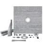 Shower Curb Kit, 1828x1828mm Shower Pan Kit with 50.8mm ABS Central Flange, 101.6mm Stainless Steel Grate, Waterproof Shower Cur