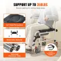 Shower Commode Wheelchair with 4 Lockable Wheels, Footrests, Flip-up Arms, 3-Level Adjustable Height, 5L Removable Bucket, 350 L
