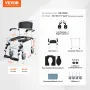 Shower Commode Wheelchair with 4 Lockable Wheels, Footrests, Flip-up Arms, 3-Level Adjustable Height, 5L Removable Bucket, 350 L