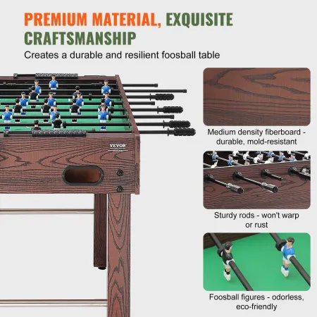 Foosball Table, 48 inch Standard Size Foosball Table, Indoor Full Size Foosball Table for Home, Family, and Game Room, Soccer wi