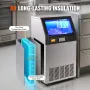 Commercial Ice Maker, 100lbs/24H, Ice Maker Machine, 55 Ice Cubes in 12-15 Minutes, Freestanding Cabinet Ice Maker with 33lbs St