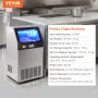 Commercial Ice Maker, 100lbs/24H, Ice Maker Machine, 55 Ice Cubes in 12-15 Minutes, Freestanding Cabinet Ice Maker with 33lbs St