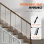 Staircase Metal Balusters, 111.76 cm x 1.27 cm Galvanized Steel Decorative Banister Spindles, 10 Pack Deck Baluster with Hollow 