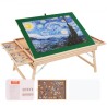 1500 Piece Puzzle Table with Folding Legs, 4 Drawers and Cover, 32.7"x24.6" Wooden Jigsaw Puzzle Plateau, Adjustable