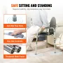 Commode Chair, Bedside Commode with Wider Toilet Seat, 7-Level Adjustable Height, 5.8L Removable Bucket, Easy to Assemble, 350 L
