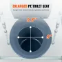 Commode Chair, Bedside Commode with Wider Toilet Seat, 7-Level Adjustable Height, 5.8L Removable Bucket, Easy to Assemble, 350 L