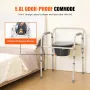 Commode Chair, Bedside Commode with Wider Toilet Seat, 7-Level Adjustable Height, 5.8L Removable Bucket, Easy to Assemble, 350 L