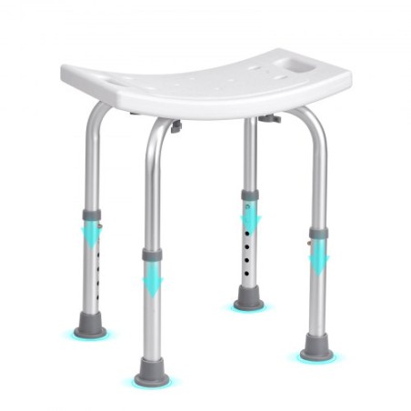 Shower Chair, Adjustable Height Shower Stool with Built-in Handles, Shower Seat for Inside Shower or Tub, Non-Slip Bench
