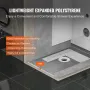 Shower Curb Kit, 1524x965mm Shower Pan Kit with 160mm Central Drain, Lightweight EPS Shower Installation Kits with 2 Waterproof 