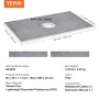 Shower Curb Kit, 1524x965mm Shower Pan Kit with 160mm Central Drain, Lightweight EPS Shower Installation Kits with 2 Waterproof 