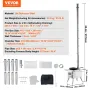 Wood Stove, 218.44 cm, Stainless Steel Camping Tent Stove, Portable Wood Burning Stove with Chimney Pipes & Gloves, 49161.3 cm³