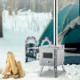 Brændeovn, 86 tommer, campingteltovn i rustfrit stål, bærbar