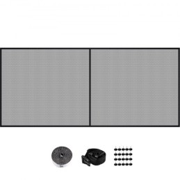 Garage Door Screen, 18 x 7 ft for 2 Cars, 5.8 lbs Heavy-Duty Fiberglass Mesh for Quick Entry with Self Sealing Magnet and