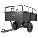 Heavy Duty ATV Trailer Steel Dump Cart, 750 pund 15 kubikfod, Garden Utility Trailer med aftagelige sider til ride græsplæne