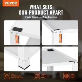 Laundry Pedestal with Storage Shelf, 711Lx711Wx406H mm, Washer And Dryer Base Stand Platform Universal Fit 299kg Capacity,