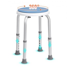 Shower Chair 360 Degree Rotating, Adjustable Height Shower Stool Seat, Bath Chair for Inside Shower or Tub, Non-Slip Bench