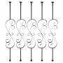 Staircase Metal Balusters, 44'' x 1/2" Galvanized Steel Decorative Banister Spindles, 5 Pack S Shape Deck Baluster, Hollow Satin