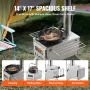 Wood Stove, 203.20 cm, Stainless Steel Camping Tent Stove, Portable Wood Burning Stove with Chimney Pipes & Gloves, 11471 cm³ Fi