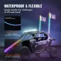 2 PCS 3 FT Whip Light with Spring Base, Led Whip Light with APP & Remote Control, Waterproof 360° Spiral RGB Chasing Lighted Whi