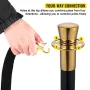 Crowd Control Stanchion, Set of 6 Pieces Stanchion Set, Stanchion Set with 5 ft/1.5 m Black Velvet Rope, Black Crowd Control Bar