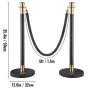 Crowd Control Stanchion Stanchion Set 6 stykker sæt m/ sort
