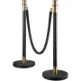 Crowd Control Stanchion, Set of 6 Pieces Stanchion Set, Stanchion Set with 5 ft/1.5 m Black Velvet Rope, Black Crowd Control Bar